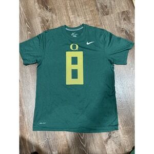 Nike Dri-Fit Oregon Shirt Mens Large Green Yellow Big O 8 Excellent